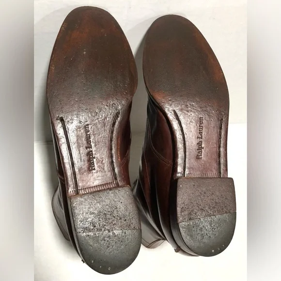 Ralph Lauren Dark Brown Leather Ankle Boots